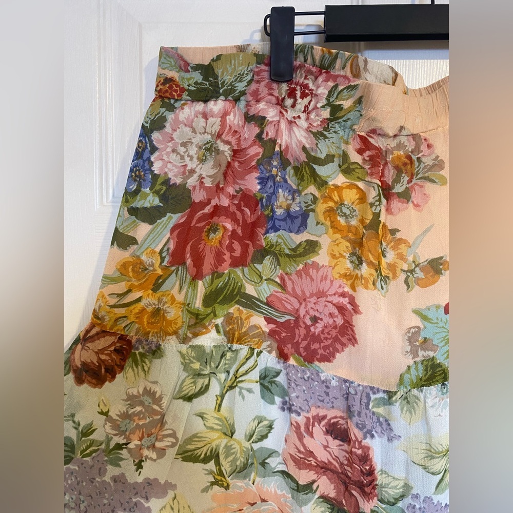 Vintage Floral Patchwork Maxi Skirt Plus Size Cottagecore Boho XXL - Picture 10 of 14